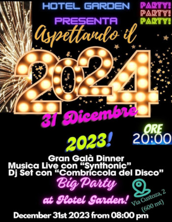 Party Capodanno 2024 - Locandina Hotel Garden